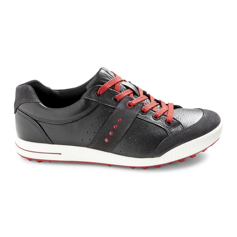 Zapatos De Golf Hombre - ECCO Original Street - Negros/Rojos - GYF193726